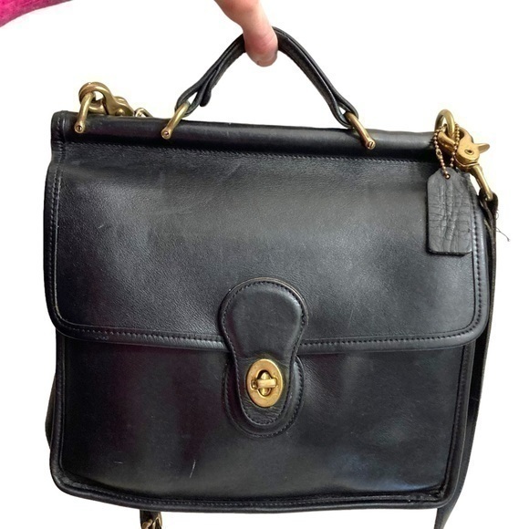 Coach Willis Bag Vintage 9927 Black Leather Rare Made In Turkey